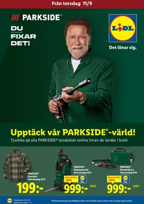 Lidl-katalog i Stockholm | Nationell Tjuvkika på alla PARKSIDE-produkter | 2025-09-11T00:00:00.000Z - 2025-10-12T00:00:00.000Z