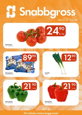Snabbgross-katalog i Nykvarn | Snabbgross Kampanjblad v. 39–40 | 2025-09-22T00:00:00.000Z - 2025-10-06T00:00:00.000Z