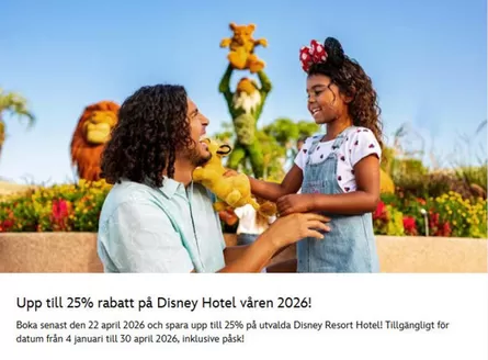 Disney-katalog i Stockholm | Up to 25% Off Hotels! | 2025-10-23T00:00:00.000Z - 2026-04-30T00:00:00.000Z