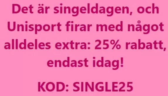 Unisport-katalog i Ystad | 25% rabatt endast idag! | 2025-11-11T00:00:00.000Z - 2025-11-27T00:00:00.000Z