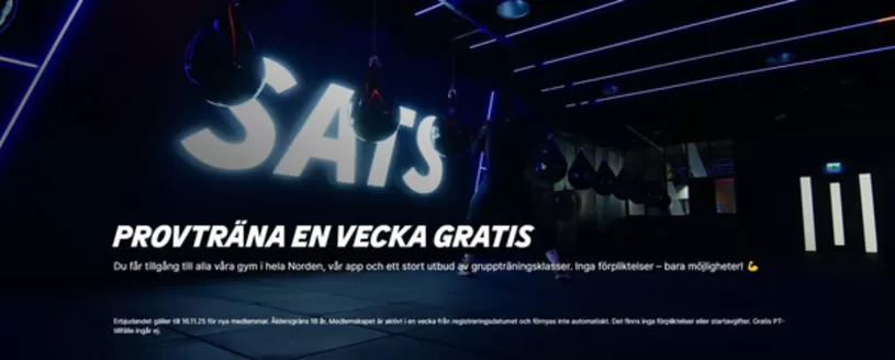 SATS-katalog i Stockholm | Provträna en vecka gratis! | 2025-11-13T00:00:00.000Z - 2025-11-16T00:00:00.000Z