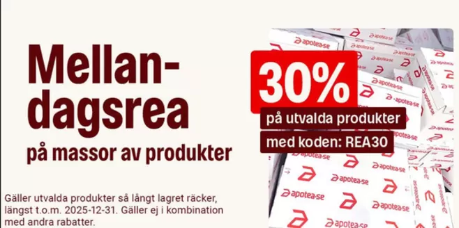 Apotea-katalog i Järfälla | Upp till 30%! | 2025-12-26T00:00:00.000Z - 2025-12-31T00:00:00.000Z