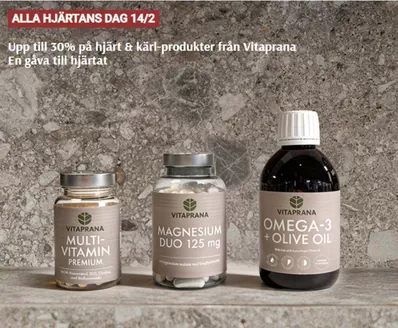 Bodystore-katalog | Upp till 30% på hjärt & kärl-produkter från Vitaprana. En gåva till hjärtat | 2026-02-10T00:00:00.000Z - 2026-02-14T00:00:00.000Z