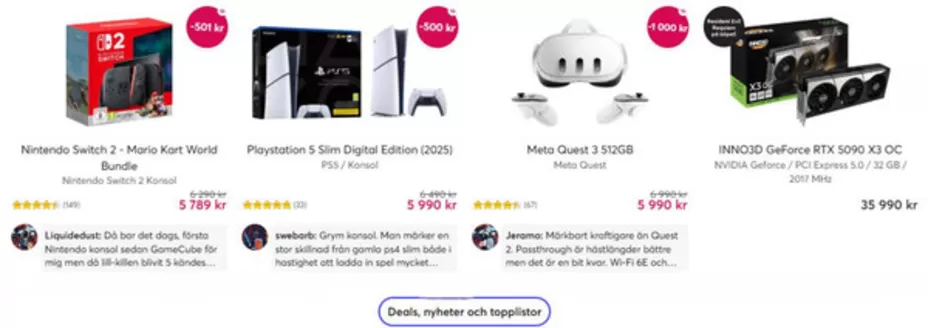 Webhallen-katalog i Solna | Deals, nyheter och toplistor. | 2026-02-17T00:00:00.000Z - 2026-03-31T00:00:00.000Z