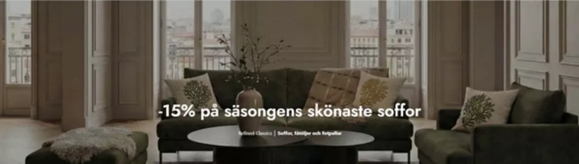 Folkhemmet-katalog i Jönköping | -15% på säsongens skönaste soffor! | 2026-02-19T00:00:00.000Z - 2026-03-05T00:00:00.000Z