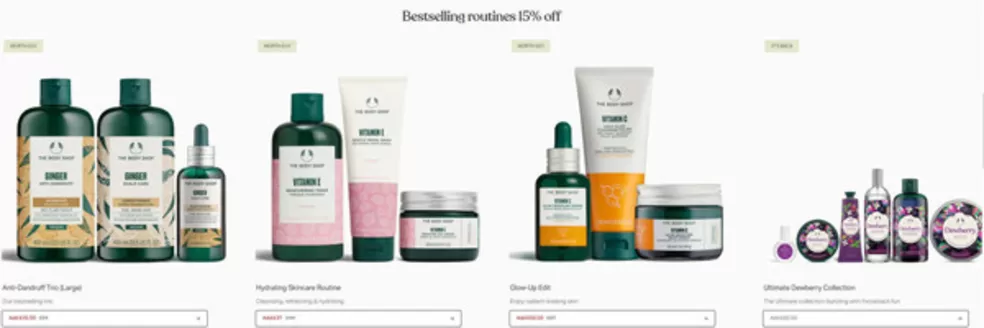The Body Shop-katalog i Norrköping | Bestselling routines 15% off! | 2026-02-25T00:00:00.000Z - 2026-03-11T00:00:00.000Z