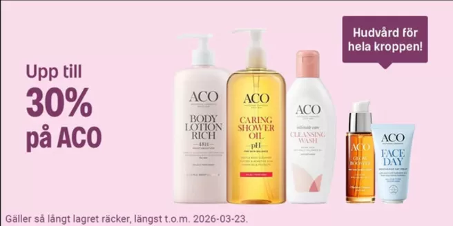 Apotea-katalog i Skellefteå | Upp till 30% på ACO! | 2026-03-03T00:00:00.000Z - 2026-03-23T00:00:00.000Z