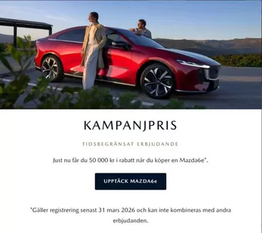 Mazda-katalog i Östhammar | Kampanjpris! | 2026-03-12T00:00:00.000Z - 2026-03-31T00:00:00.000Z