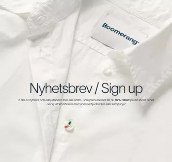 Boomerang-katalog i Örebro | 10% rabatt på din första order. | 2026-03-25T00:00:00.000Z - 2026-04-30T00:00:00.000Z