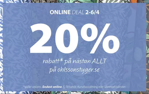 Ohlssons Tyger-katalog | 20% rabatt! | 2026-04-02T00:00:00.000Z - 2026-04-06T00:00:00.000Z
