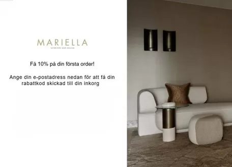Mariella-katalog | Få 10% rabatt på din första order! | 2026-04-03T00:00:00.000Z - 2026-05-31T00:00:00.000Z