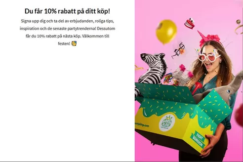 Partykungen-katalog | Du får 10% rabatt på ditt köp! | 2026-04-08T00:00:00.000Z - 2026-05-31T00:00:00.000Z