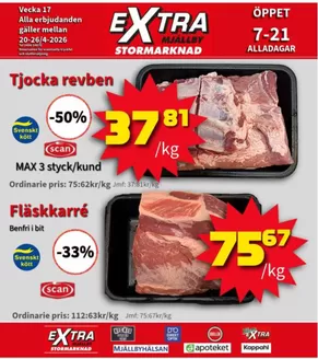 Extra Mjällby Stormarknad-katalog i Pite havsbad | Extra Mjällby Stormarknad veckans blad | 2026-04-20T00:00:00.000Z - 2026-04-26T00:00:00.000Z