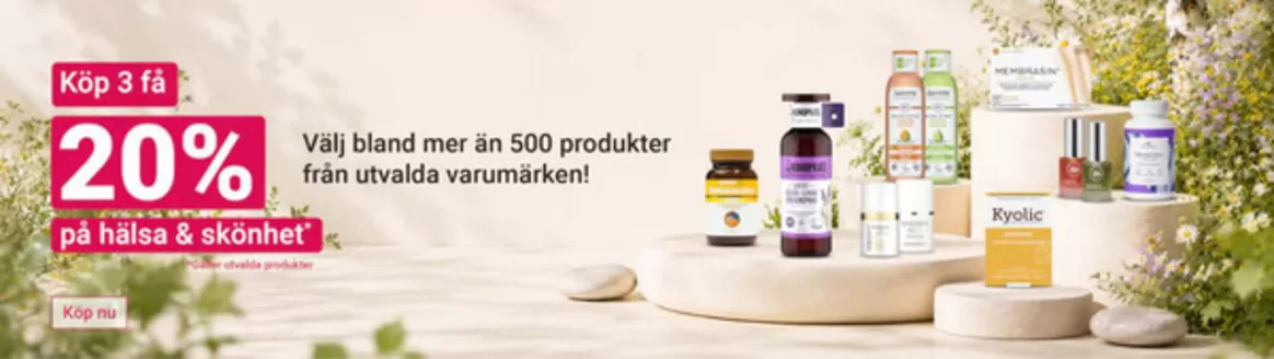 Hälsokraft-katalog i Örkelljunga | Köp 2 och få 20% gäller på alla utvalda produkter! | 2026-05-11T00:00:00.000Z - 2026-05-24T00:00:00.000Z