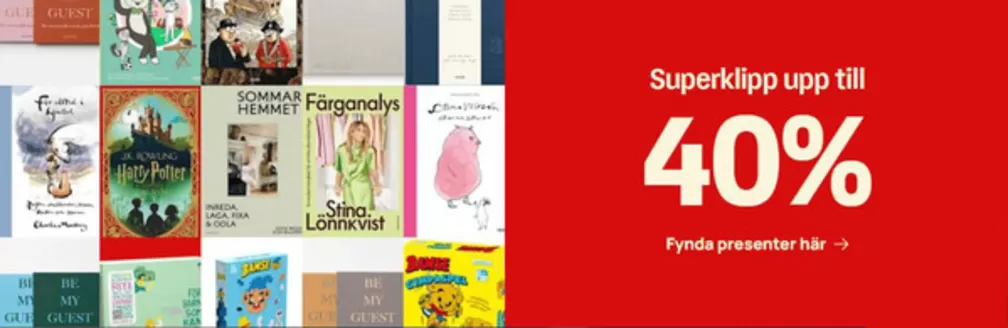 Adlibris-katalog i Ekeby (Örebro) | Upp till 40%! | 2026-05-13T00:00:00.000Z - 2026-05-27T00:00:00.000Z