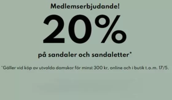 Din sko-katalog | 20% rabatt! | 2026-05-13T00:00:00.000Z - 2026-05-17T00:00:00.000Z