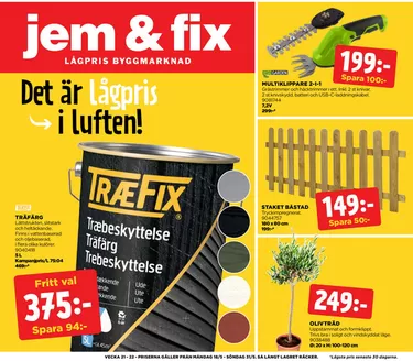 Jem&Fix-katalog i Forsbacka (Blekinge) | Jem&Fix reklamblad | 2026-05-17T00:00:00.000Z - 2026-05-31T00:00:00.000Z