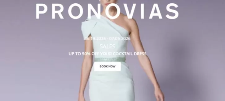 Pronovias-katalog | Up to 50% Off! | 2026-06-18T00:00:00.000Z - 2026-07-05T00:00:00.000Z