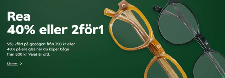 Specsavers-katalog | Rea 40% eller 2för1! | 2026-06-18T00:00:00.000Z - 2026-07-02T00:00:00.000Z