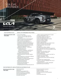 Kia-katalog | Kia sweden ev4 fastback specification | 2026-01-01T00:00:00.000Z - 2026-12-31T00:00:00.000Z