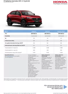 Honda-katalog i Mariestad | HR V 27YM Prislista juli 2026 | 2026-01-01T00:00:00.000Z - 2026-12-31T00:00:00.000Z
