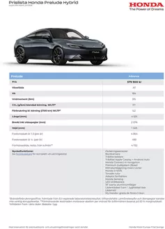 Honda-katalog i Mariestad | Prelude Prislista SE juli 2026 | 2026-01-01T00:00:00.000Z - 2026-12-31T00:00:00.000Z