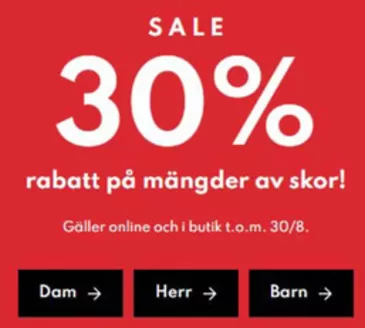 Din sko-katalog i Brohusen | 30% rabatt! | 2026-08-06T00:00:00.000Z - 2026-08-30T00:00:00.000Z