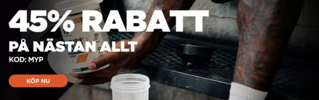 Myprotein-katalog i Sågtäkten | 45% rabatt! | 2026-08-11T00:00:00.000Z - 2026-08-25T00:00:00.000Z