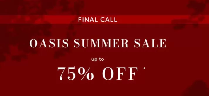 Oasis-katalog | Up to 75% Off! | 2026-08-12T00:00:00.000Z - 2026-08-25T00:00:00.000Z