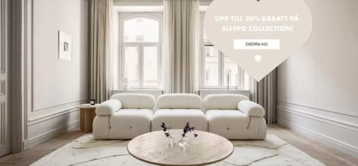 Sleepo-katalog | Upp till 20% rabatt! | 2026-09-01T00:00:00.000Z - 2026-09-07T00:00:00.000Z