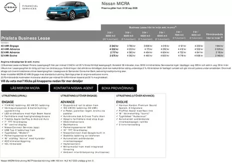 Nissan-katalog | MICRA Business Lease Prislista | 2026-09-02T00:00:00.000Z - 2026-09-30T00:00:00.000Z
