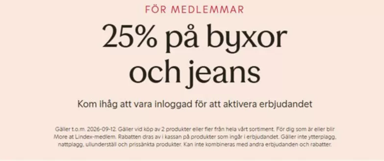 Lindex-katalog | 25% rabatt! | 2026-09-10T00:00:00.000Z - 2026-09-12T00:00:00.000Z