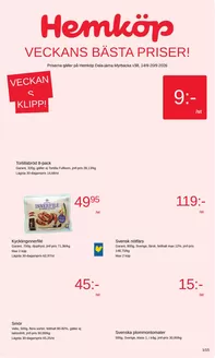 Hemköp-katalog i Vansbro | Hemköp Dala-järna Myrbacka reklamblad | 2026-09-14T00:00:00.000Z - 2026-09-20T00:00:00.000Z