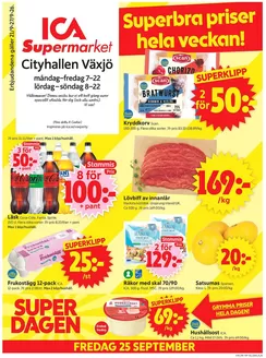 ICA Supermarket-katalog i Färingtofta | Stort urval av erbjudanden | 2026-09-21T00:00:00.000Z - 2026-09-27T00:00:00.000Z