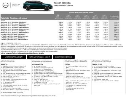 Nissan-katalog | Qashqai Business Lease Prislista | 2026-10-02T00:00:00.000Z - 2026-12-31T00:00:00.000Z