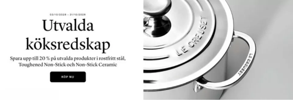 Le Creuset-katalog | 20% rabatt! | 2026-10-26T00:00:00.000Z - 2026-10-31T00:00:00.000Z