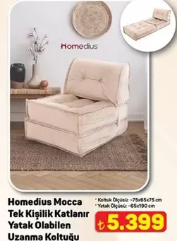 Mocca Tek Kişilik Katlanır Yatak Olabilen Uzanma Koltuğu