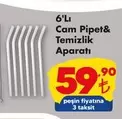 6'lı Cam Pipet & Temizlik Aparatı