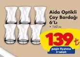 Optikli Çay Bardağı 6'Lı