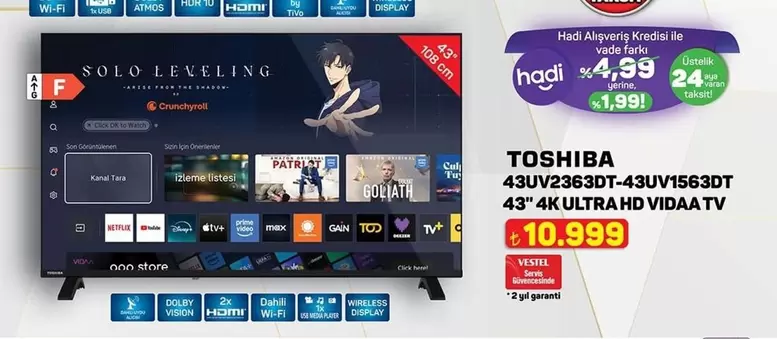 Ok - 43UV2363DT-43UV1563DT 43" 4K ULTRA HD VIDAATV