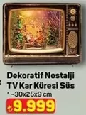 Dekoratif Nostalji TV Kar Küresi Süs