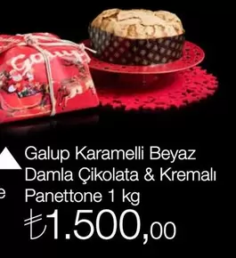 Beyaz - Karamelli  Damla Çikolata & Kremalı Panettone