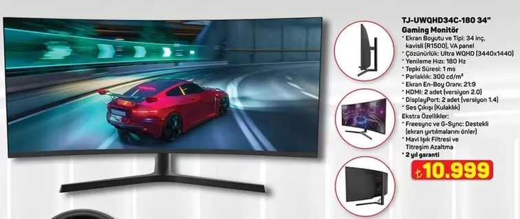 Boy - TJ-UWQHD34C-180 34" Gaming Monitör