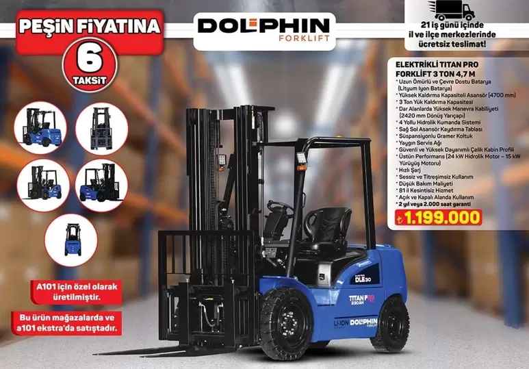 ELEKTRİKLİ TİTAN PRO FORKLIFT 3 TON 4.7M