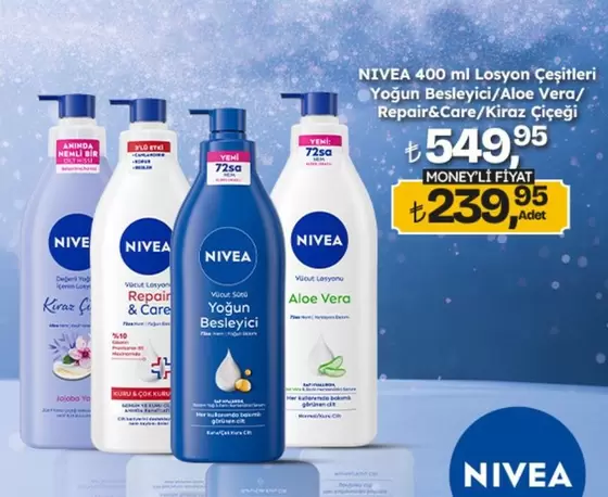 Nivea - Losyon Çeşitleri Yoğun Besleyici/Aloe Vera/ Repair&Care/Kiraz Çiçeği
