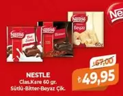 Beyaz - Clas.Kare 60 gr. Sütlü-Bitter- Çik.