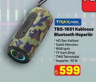 TBS-1651 Kablosuz Bluetooth Hoparlör