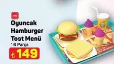 Oyuncak Hamburger Tost Menü