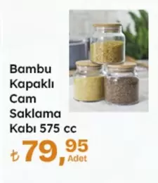 Bambu Kapaklı Cam Saklama Kabı 575 cc