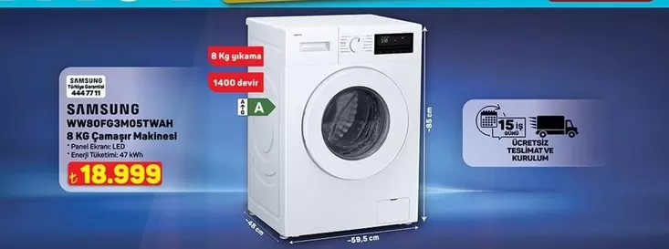 Samsung - WW90FG3HOSTWAN 9 KG Çamaşır Makinesi